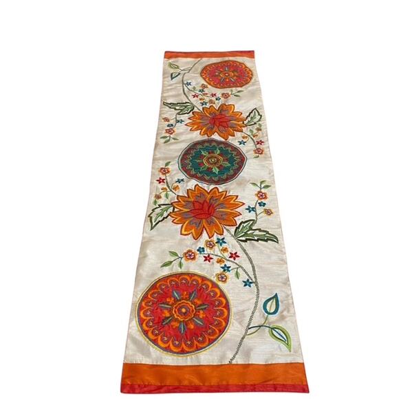 Colorful Floral Embroidery Table Runner 46"x13" - Picture 8 of 8